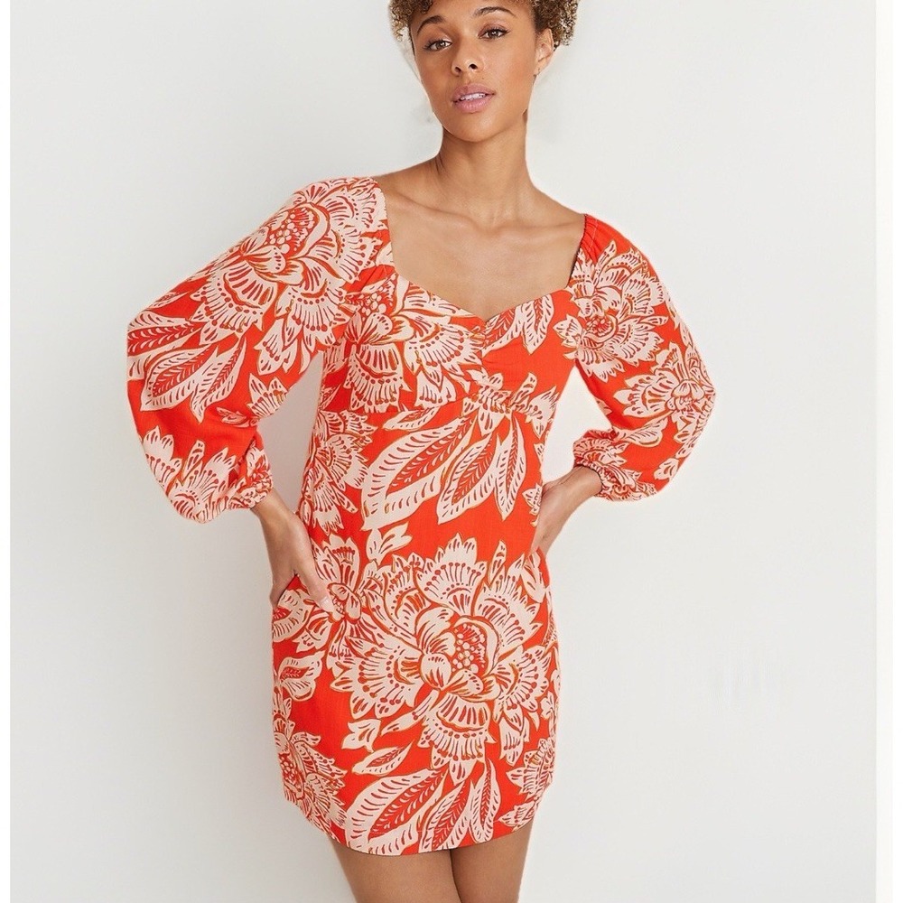 NWT Maurices Floral Sweetheart Babydoll Midi Dress Red Size M Feminine Romantic